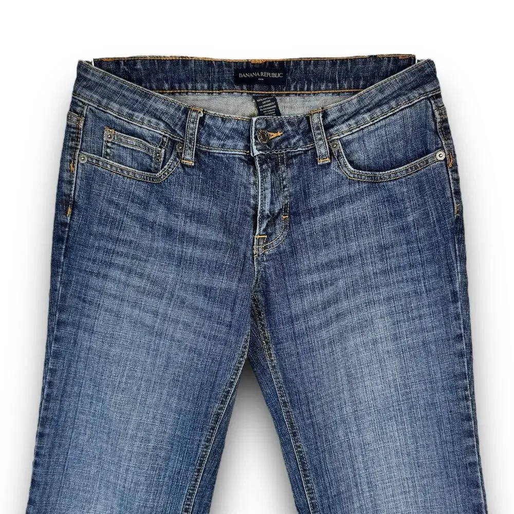 Banana Republic Factory Womens Low Rise Straight Leg Jeans Medium Wash Size 4 - Picture 2 of 8